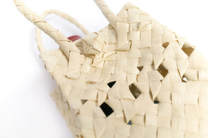Natural Palm Tote - Wine